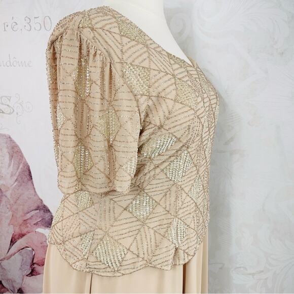 Night Scene beaded mother of the bride or groom dress cream 4XL - Picture 11 of 12